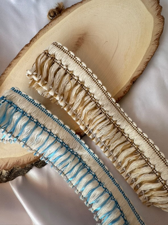 LL0031 - 🧶 Franja Decorativa em Algodão e Filamento – Equilíbrio entre Naturalidade e Resistência