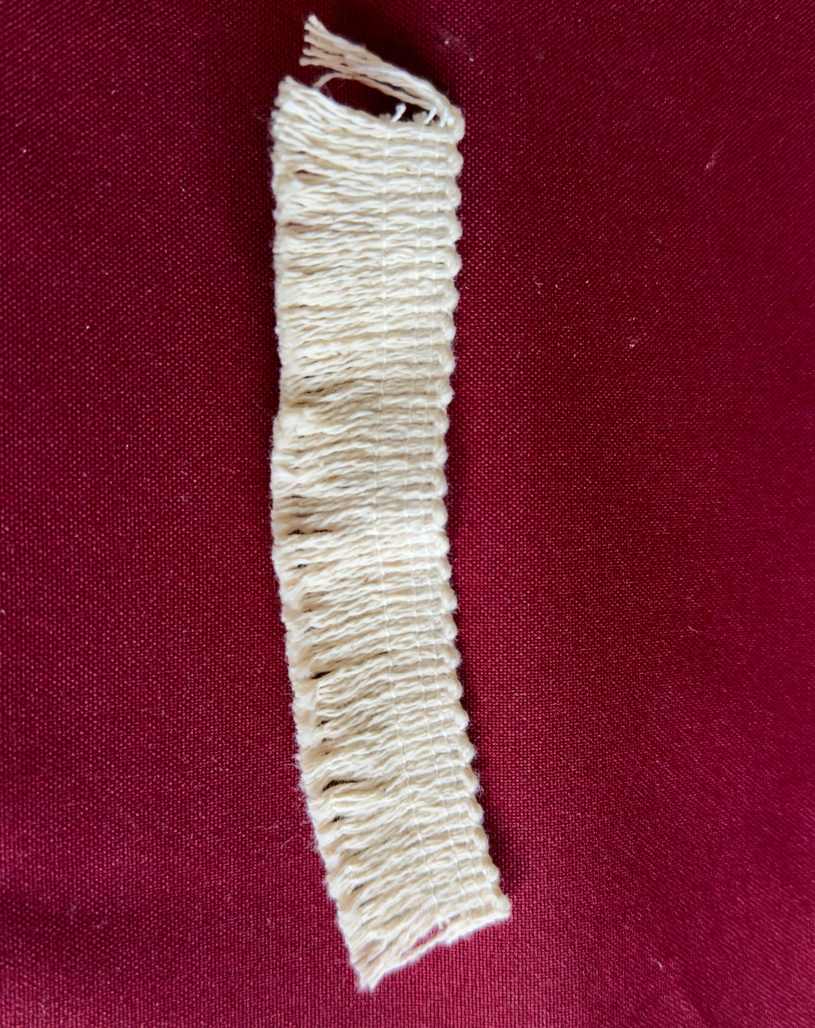 LL0034 –🧵- Franja Decorativa em Algodão Natural – 2,5 cm de Textura Artesanal