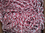 Cordão regata bicolor em poliéster 100% com padrão trançado vermelho e branco da l&l