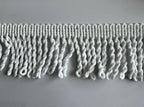 Franja atlântica algodão puro branca com textura entrelaçada e franjas torcidas 50mm da l&l