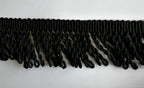 Franja atlântica algodão puro 100% cordão preto torcido com acabamento texturizado 50mm l&l