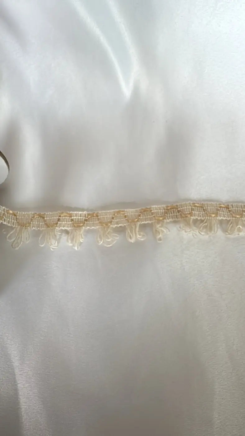 Franja bordado filigrana em algodão 100% creme com padrão tecido intricado e borda desfiada 25mm l&l