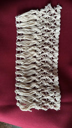Strip de algodão bordadura estelar l&l creme com padrão tecido e franjas de 100mm
