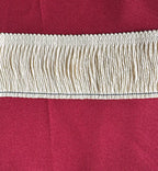 Franja liseré em algodão puro creme com acabamento texturizado e borda costurada da l&l 70mm