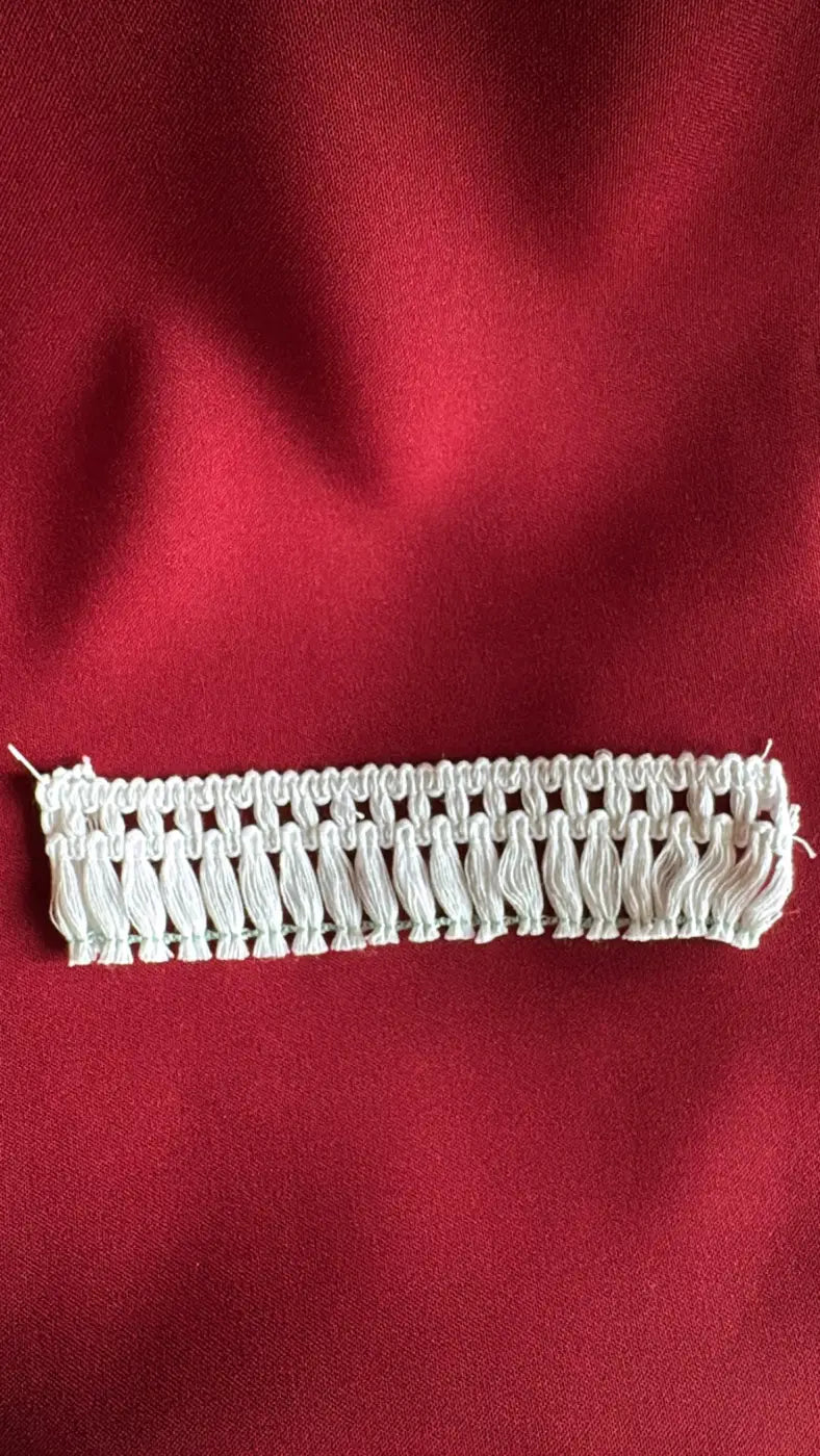 Franja renda fina algodão 100% natural 40mm com galão renda fina branco tecido entrelaçado textura l&l