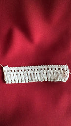 Franja renda fina algodão 100% natural 40mm com galão renda fina branco tecido entrelaçado textura l&l