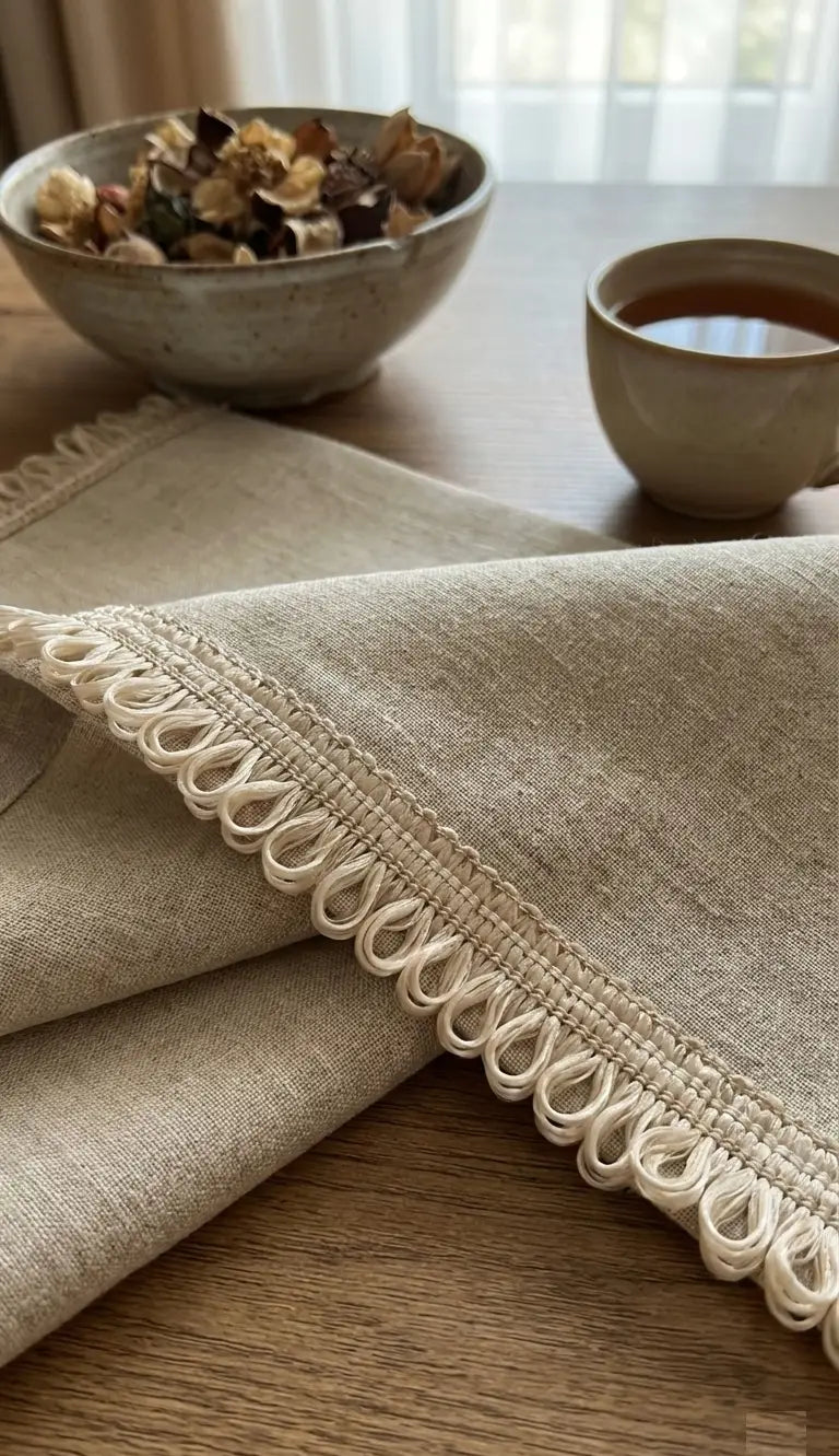 Beige franja serpentina algodão 80% 50mm com renda creme delicada ideal para decoração l&l