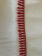 Galão contorno cor puro l&l em poliéster 100 por cento com padrão tecido texturizado vermelho e branco 25mm