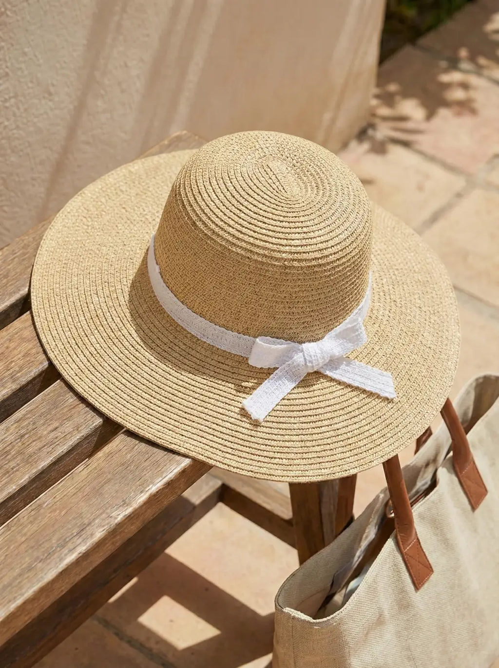 Beige chapéu de palha com laço branco galão savile em puro algodão nobre 80% algodão 20mm