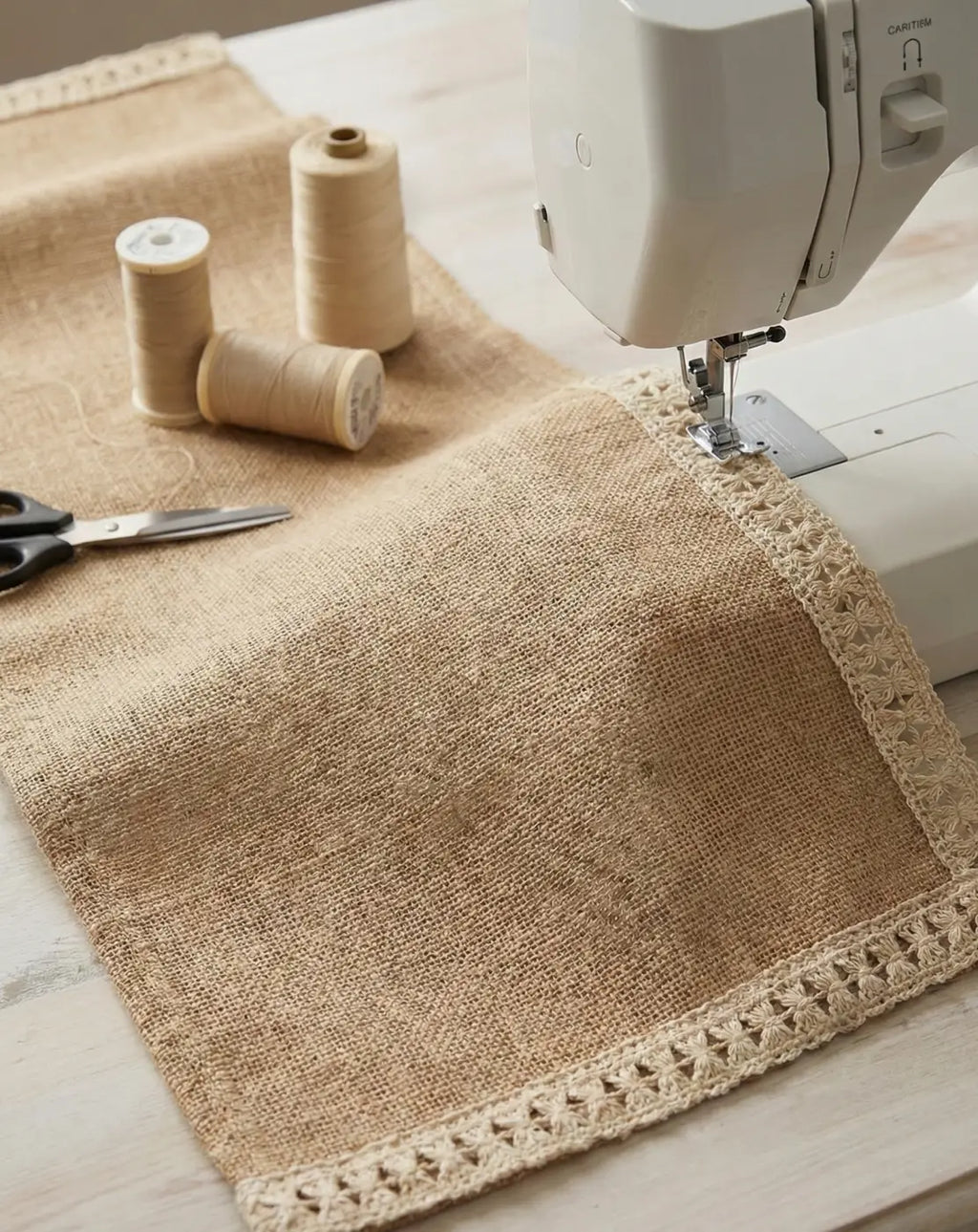 Bege galão treliça de algodão 100% natural com ponto aberto e borda de crochet creme delicada 30mm l&l